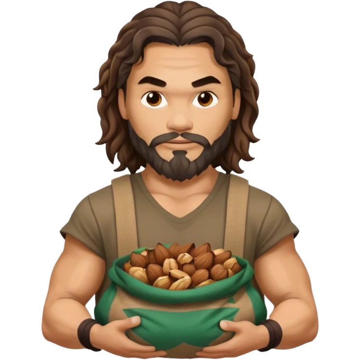 Jason mamoa holding a sack of nuts emoji