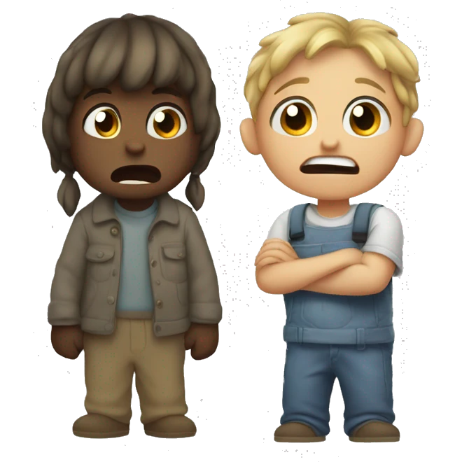 the child is afraid of people emoji