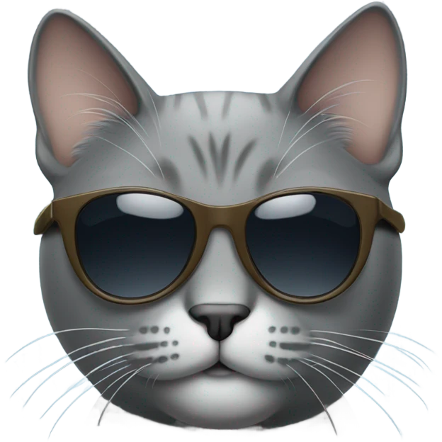 Grey cat with sunglasses emoji