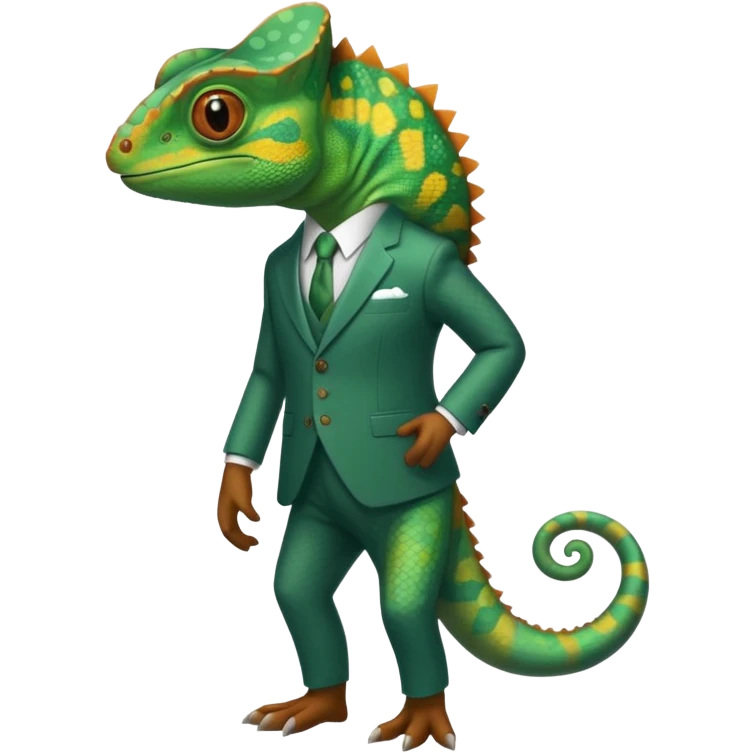 A chameleon in formal clothes emoji