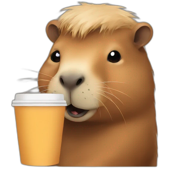capybara with coffee emoji