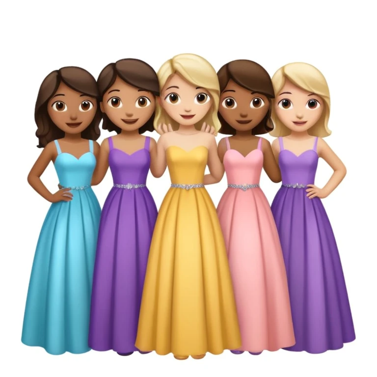 girls in a prom emoji