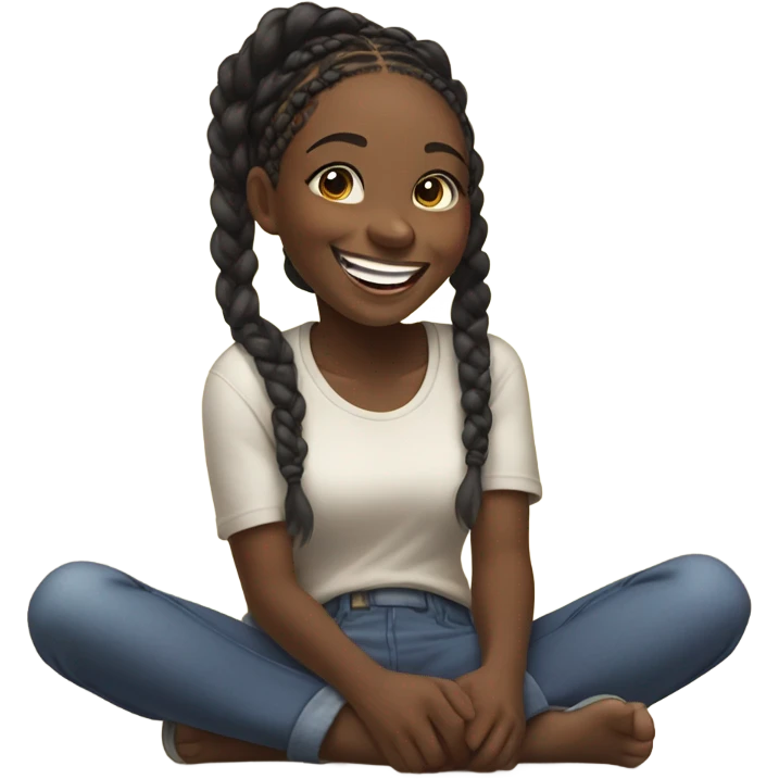 a black girl rolling on the floor laughing emoji
