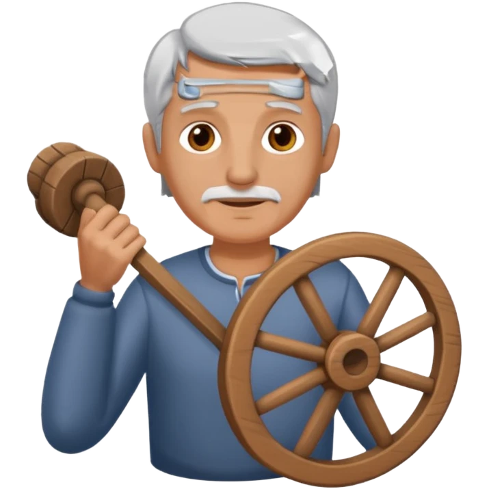 Ancient  man  with wheel  emoji