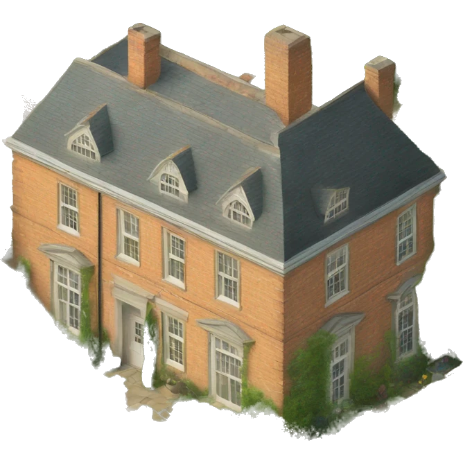 19th century English manor house with garden emoji