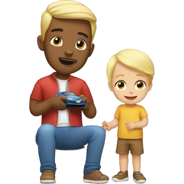 blonde dad plays cars with babyson emoji