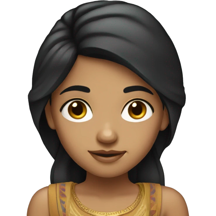 Light skinned indian girl, with black hair emoji