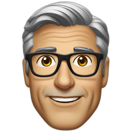 George clooney innovation consultant wearing glasses emoji