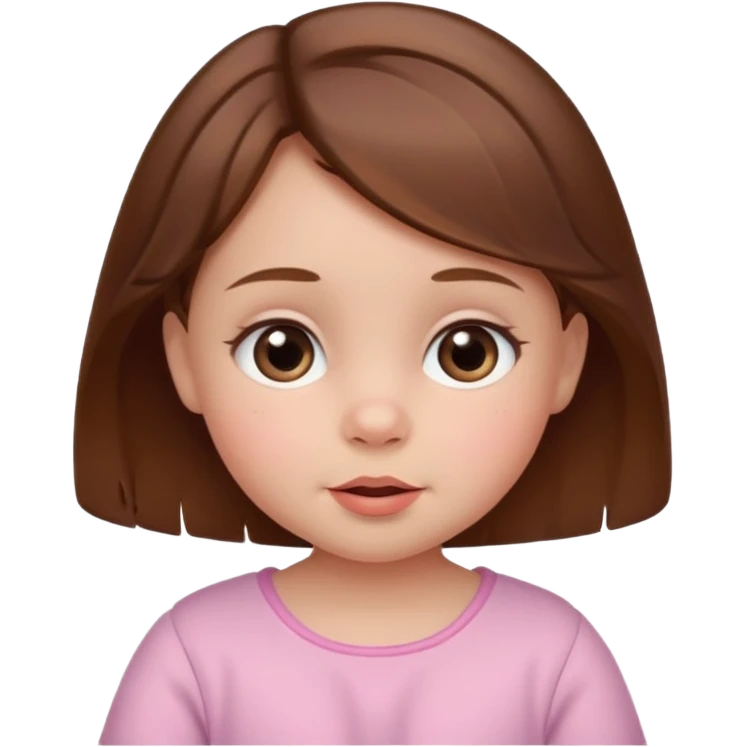 create a baby girl emoji from the 60. with brown hair emoji