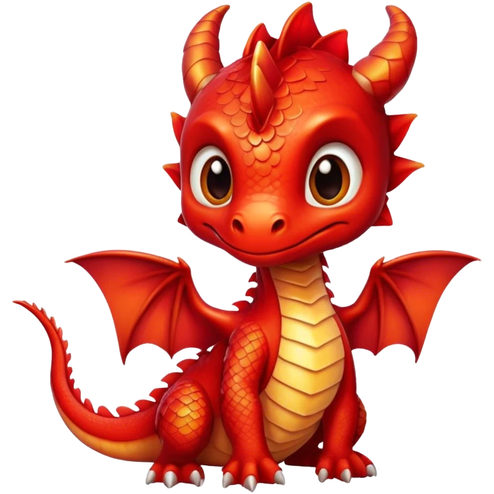 baby red dragon friendly, no bg, no light emoji
