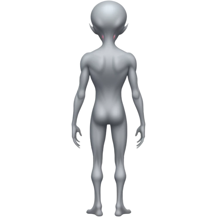 fullbody gray alien backview emoji