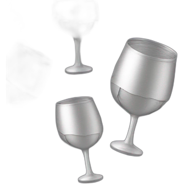 tinfoil with wrinkles folded as a wine glass emoji