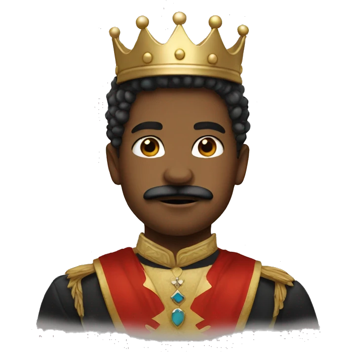 a kid with moustache with a crown emoji