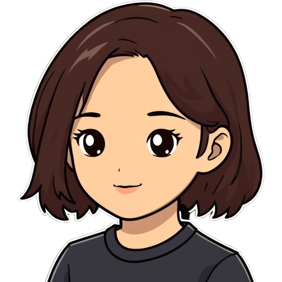 A girl with dark brown, slightly wavy hair and fair skin emoji