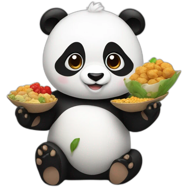 Kunfu panda with food emoji