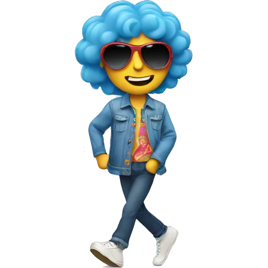 Groovy heart with legs walking emoji