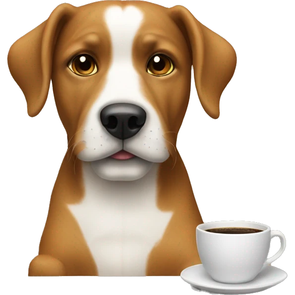 dog drinking coffee emoji