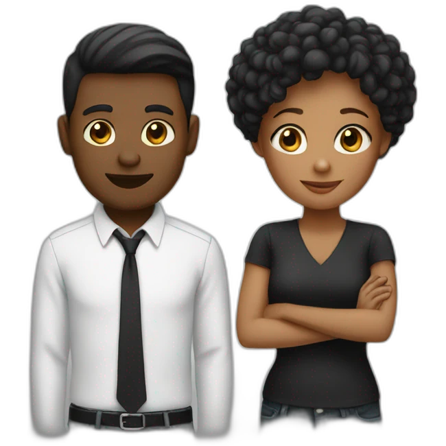 A couple one black one white emoji