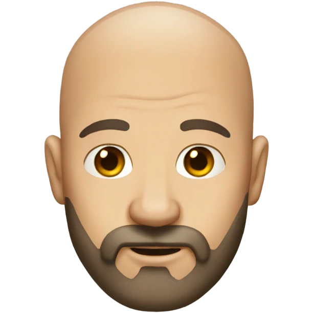 bald man with beard portrait emoji