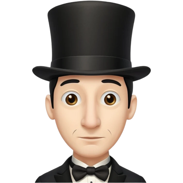 A man with a big nose and black top hat emoji