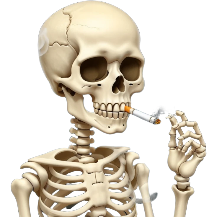 skeleton smoking a joint emoji