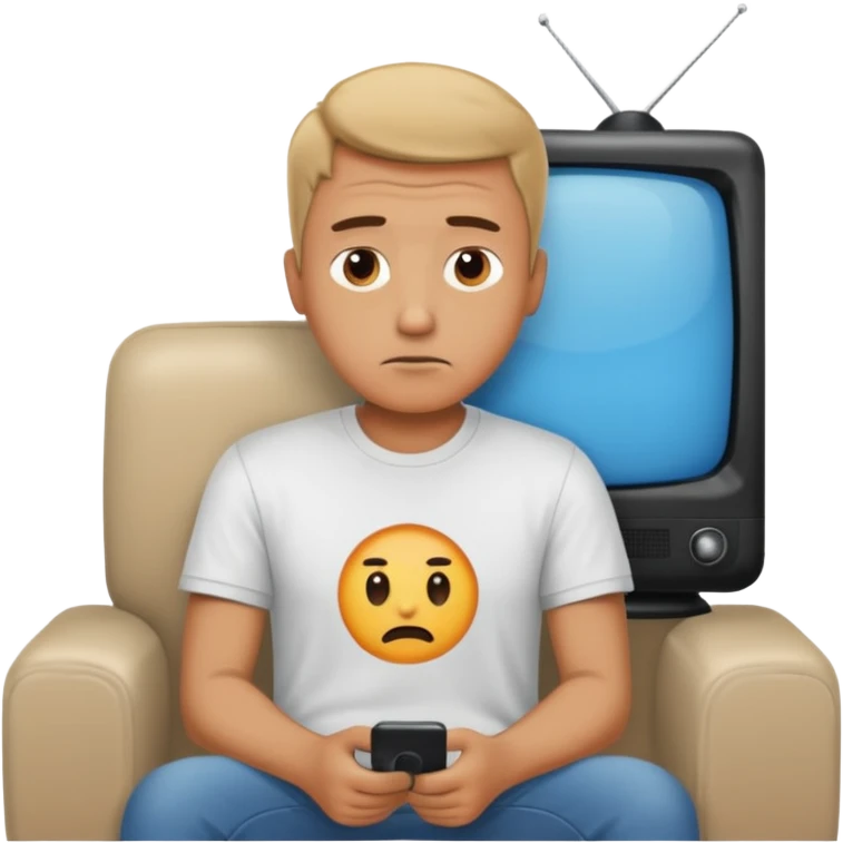 bored man watching television emoji