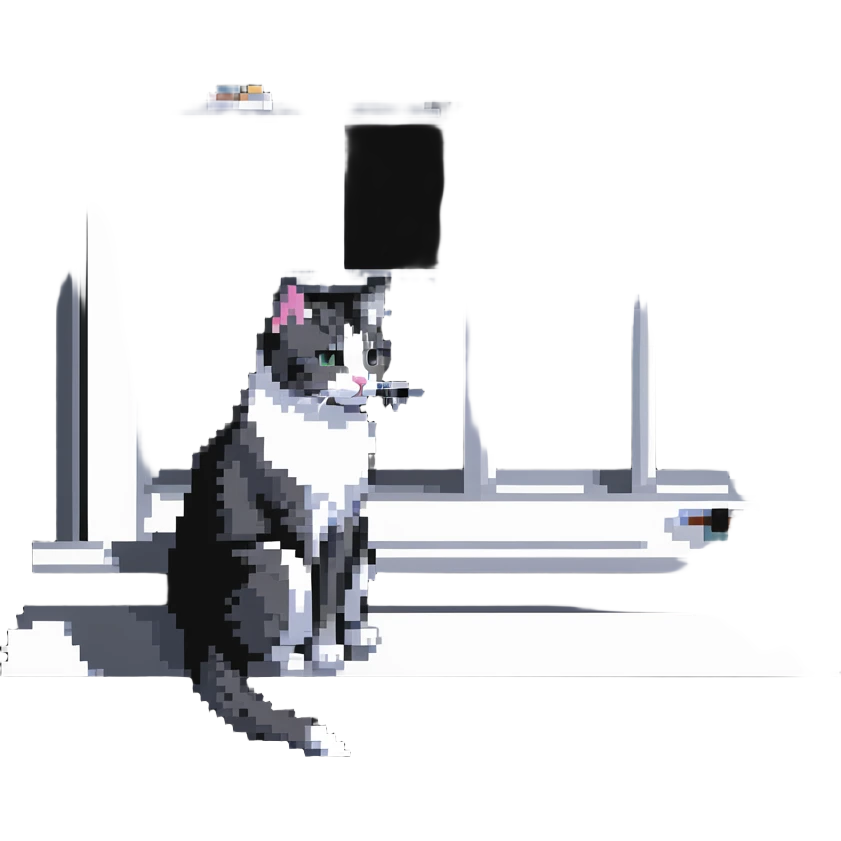 cat sitting at a window emoji