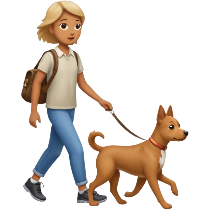 Cerdo paseando perro emoji