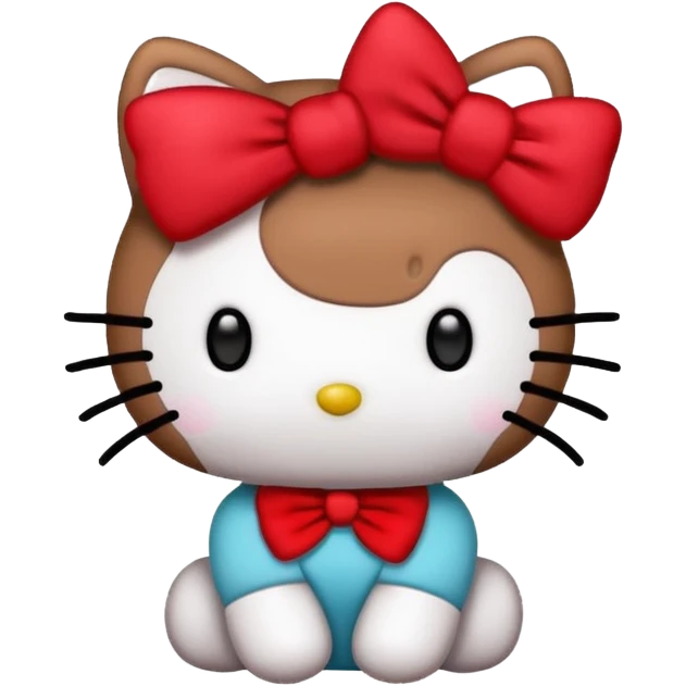 Brown hello kitty with red bow emoji