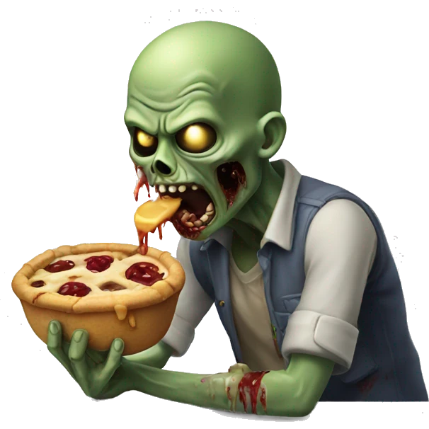 Zombie eating emoji