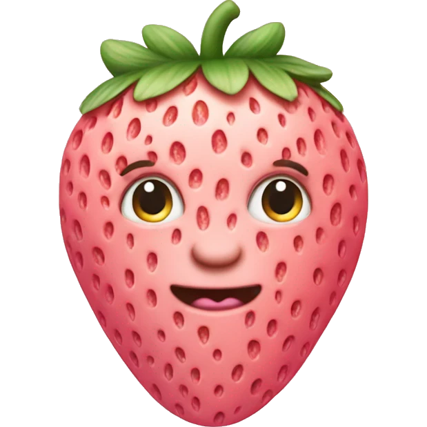 Pastel pink strawberry emoji