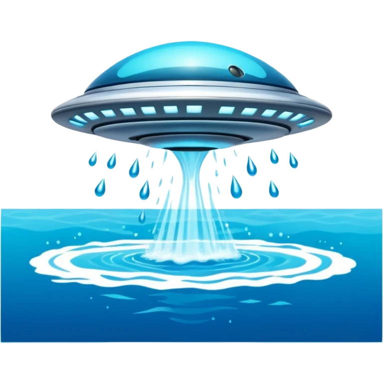 UFO crashing into ocean emoji