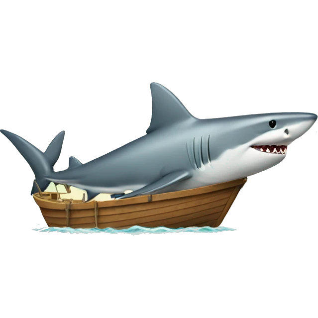 Shark and boat emoji