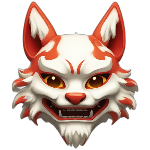 oni kitsune japanese mask emoji