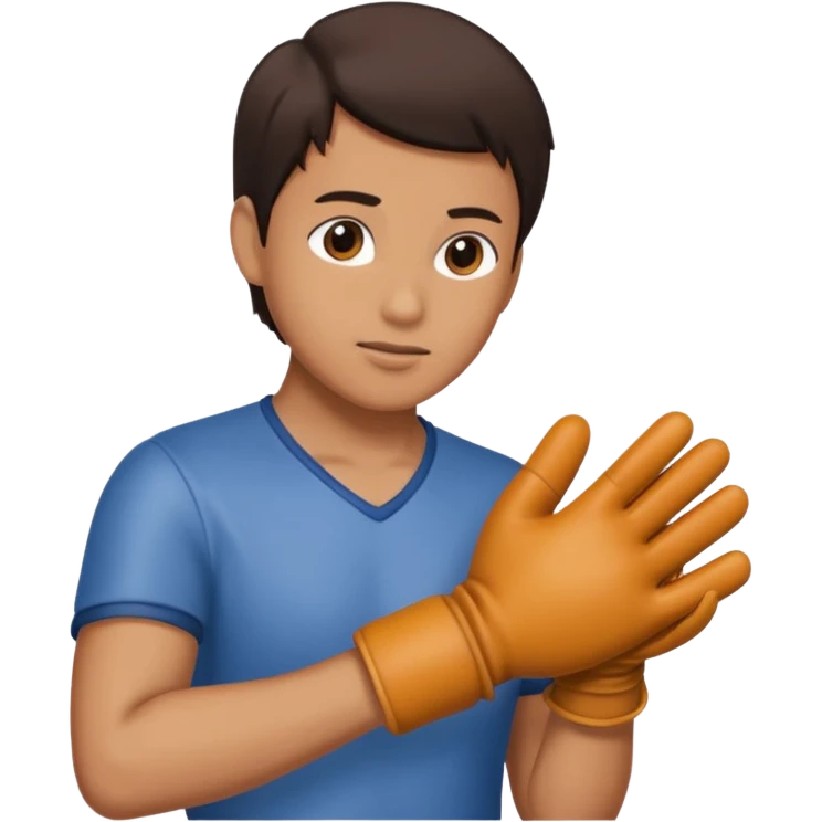 pulling on glove emoji