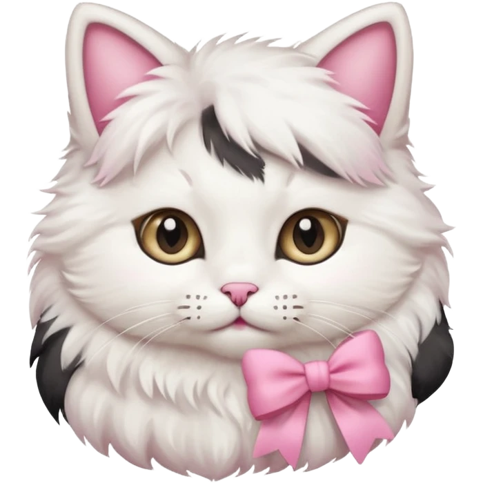 A cute cat with a pink bow emoji