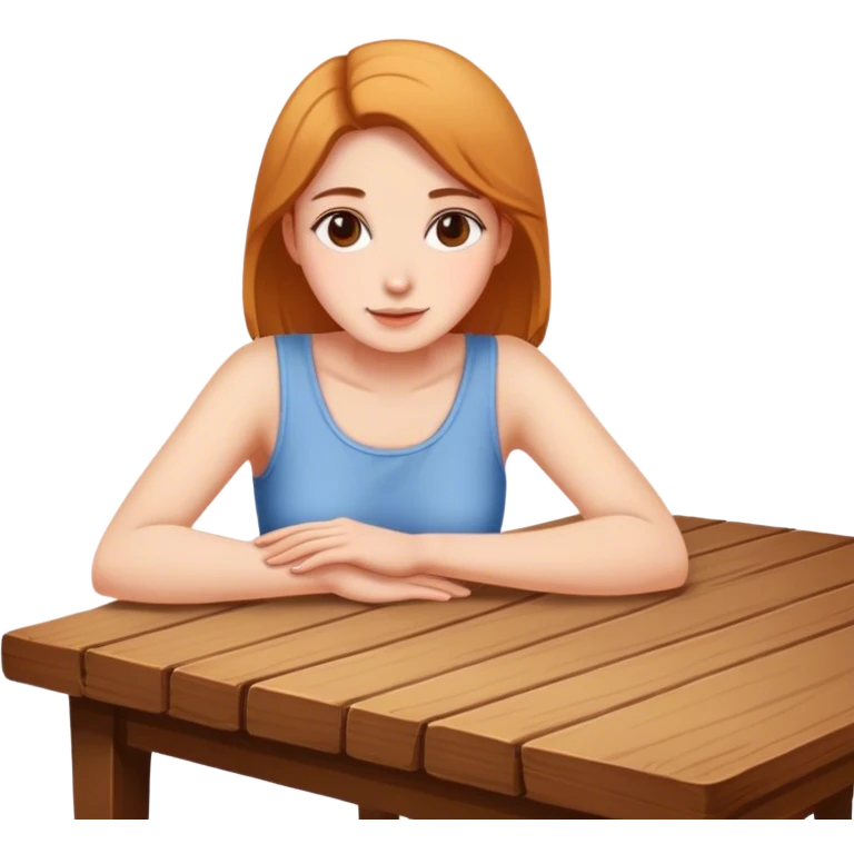 Woman sitting on table emoji