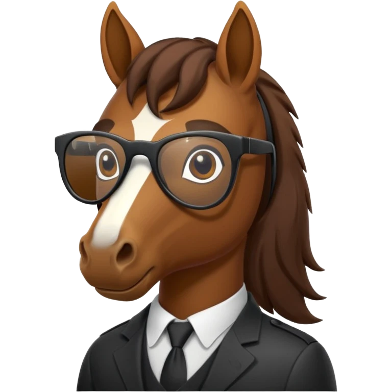 secret agent horse, wearing wayfarers emoji