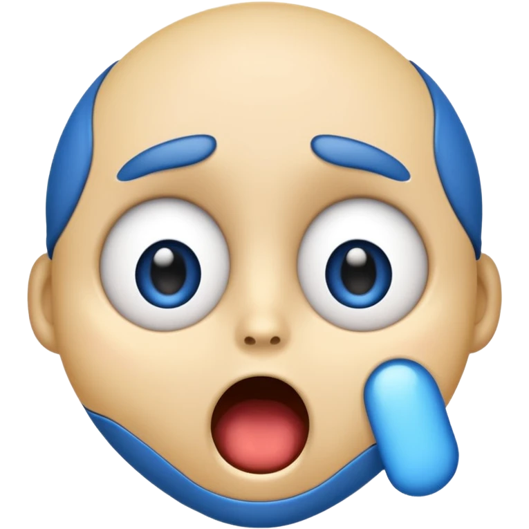 Blue emoji shocked emoji