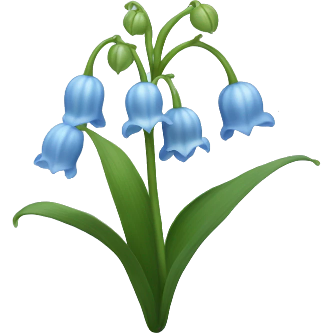 Pastel blue lily of the valley emoji