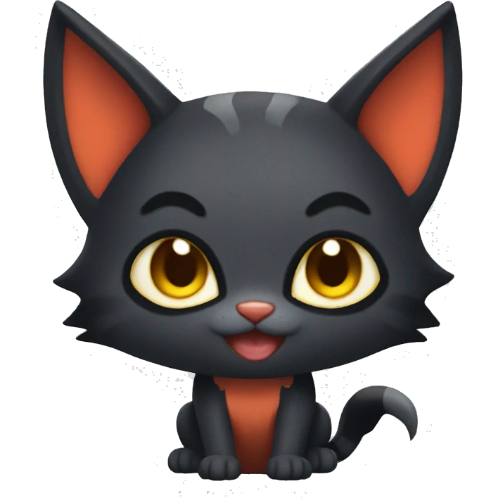 Litten-Cat with bat-ears full body emoji