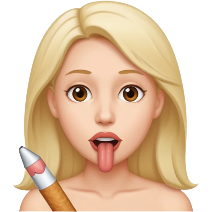 a woman with a penis in her mouth emoji