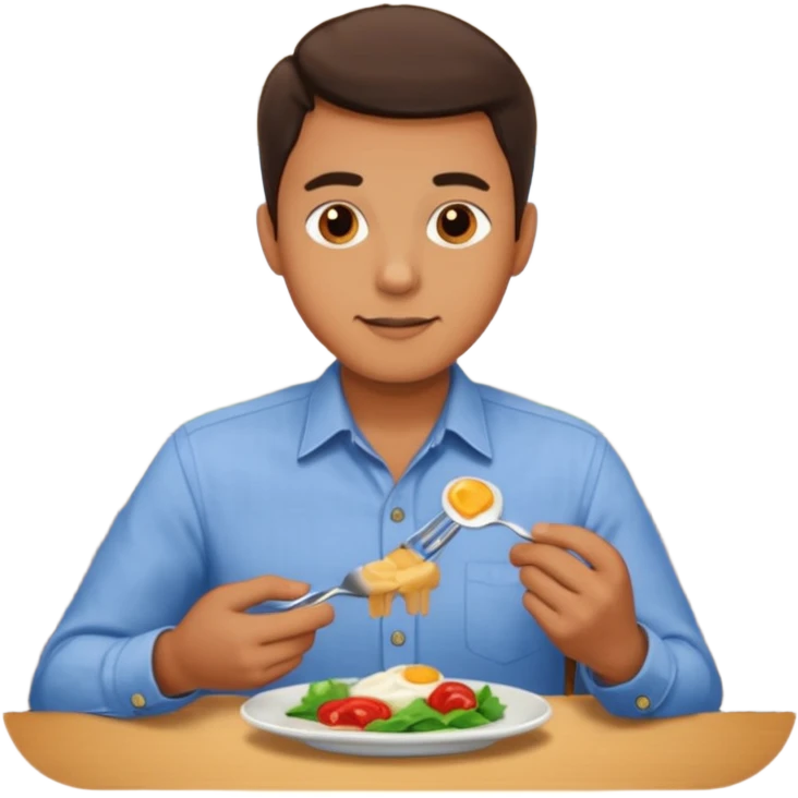 1 man eating at restaurant emoji