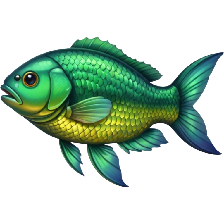 Dark green river fish perch emoji