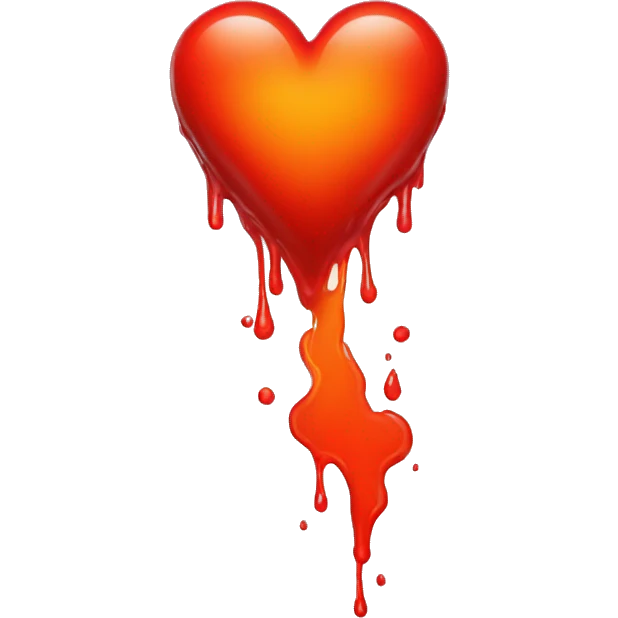 bleeding red heart glowing red-orange emoji