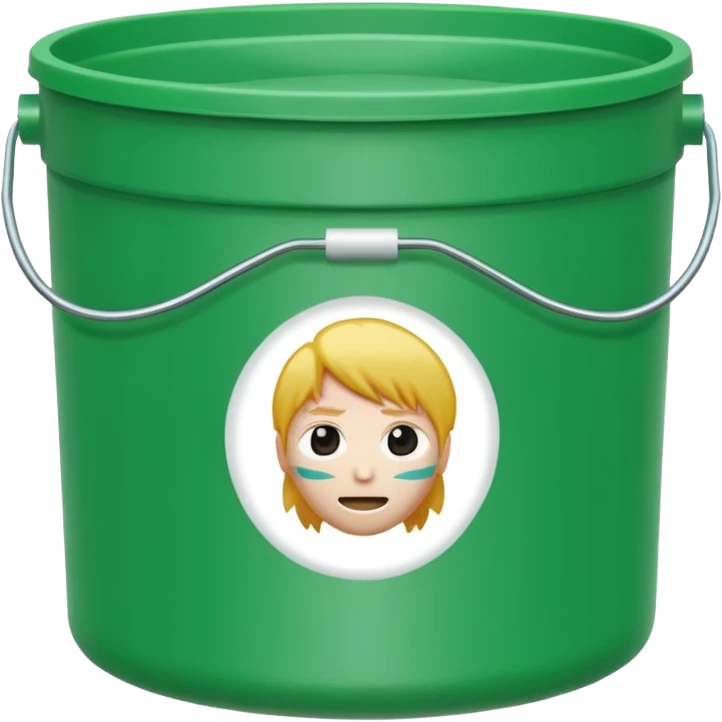 bleach container, green emoji