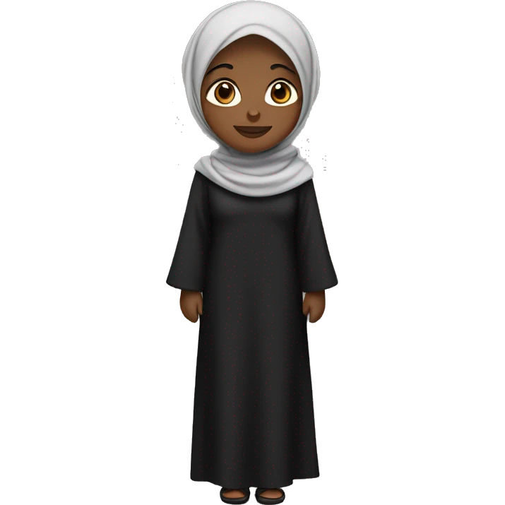 Brown skin girl with a black hijab emoji