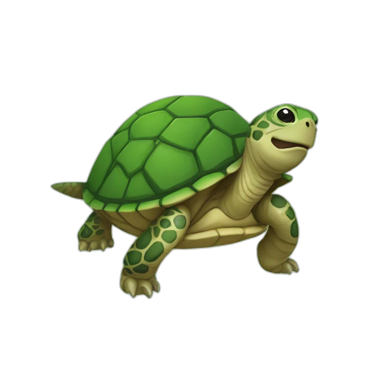 Tortue sur un chat emoji