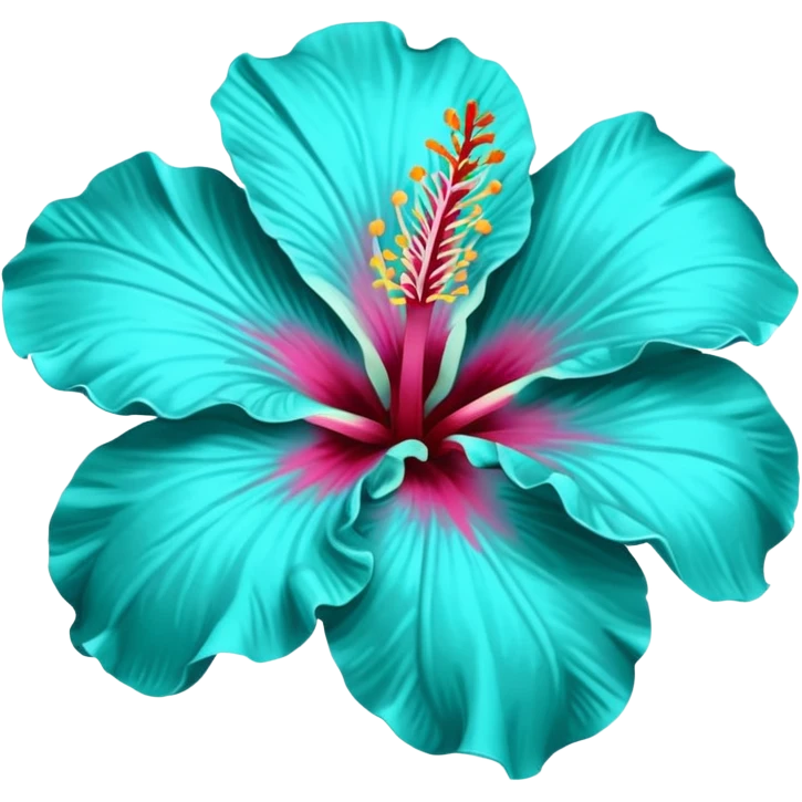 turquoise hibiscus flower 🌺 emoji