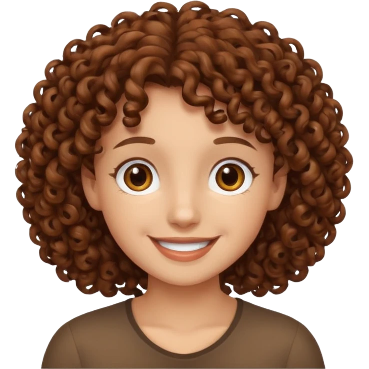 Nano con capelli ricci marroni, occhi marroni emoji